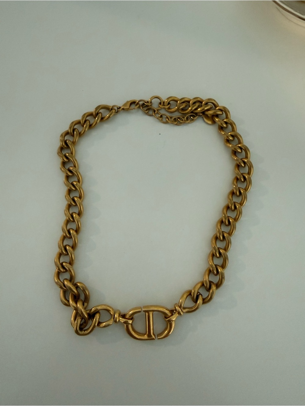 Dior Gold-Tone Chunky Chain Necklace with CD Signature Clasp